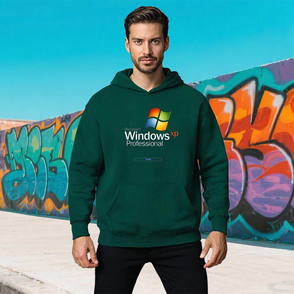 Windows XP Professional Print Sweatshirt Autumn Mens Casual Loose Pullover Breathable Hoodies Hippie Style Womens Sweater Winter