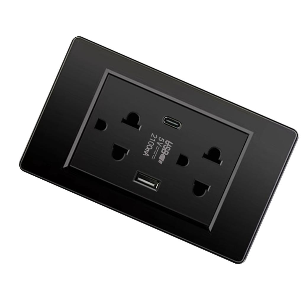 Thailand Type Electrical Wall Receptacle Outlet Space Saving USB Type C Wall Charger Outlet for