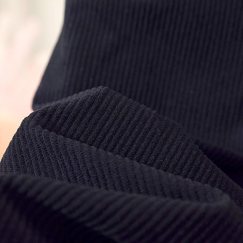 Женская мода с высокой талией для похудения, вельветовая юбка трапециевидной формы, длинное платье, утепленное повседневное однотонное платье