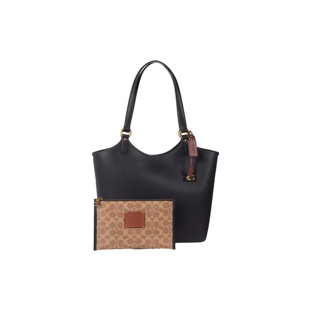 COACH Day Leather Combo Bag, Tote Bag, Shopping Bag, Shoulder Bag Large Womens Black