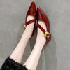 Fashion Retro Pointed Toe Soft Leather Flat Shoes Women Narrow Band Buckle Mary Jane Shoes Women Fashion Comfort Large Size Women Shoes