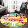 1pc Lalaloopsy3 Print Round Carpet Chair Round Carpet Suitable for Bedroom Living Room Home Decorative Carpet