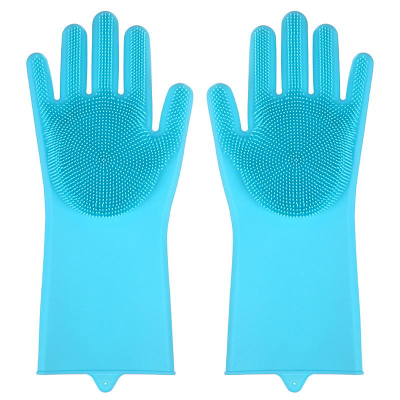 Multifunction Pet Bathing Gloves Silicone Anti-slip Dishwashing Cleaning Glove Suitable For Household Sponge Brush Cleaning Tool