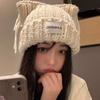 Cat Ear Tassel Woolen Hat for Women In Autumn and Winter Warm and Cute Versatile Ins Fashion Knitted Cold Hat for Students Out On The Street