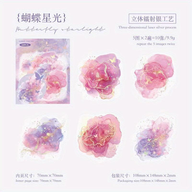 2 упаковки декоративных наклеек серии «Цветные» акварельные с тиснением фольгой коллаж скрапбукинг этикетка DIY дневник журнал планер