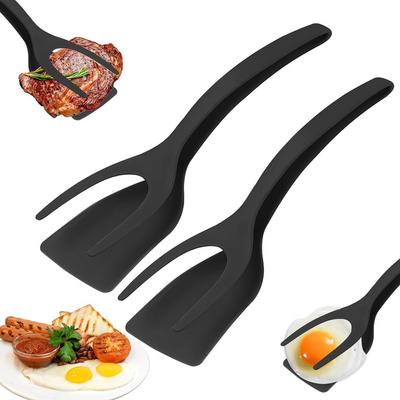 Новый 2 в 1 Grip Flip Spatula Tongs, лопатка для переворачивания яиц, нейлоновое антипригарное покрытие, инструмент для приготовления блинов, рыбы, французских тостов, омлета