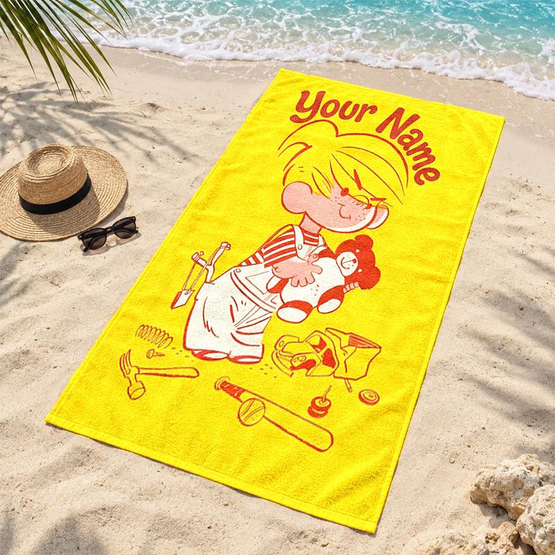 Dennis the Menace Custom Name Beach towels also serve as bath towels summer essential a musthave for the outdoors the beach and the pool