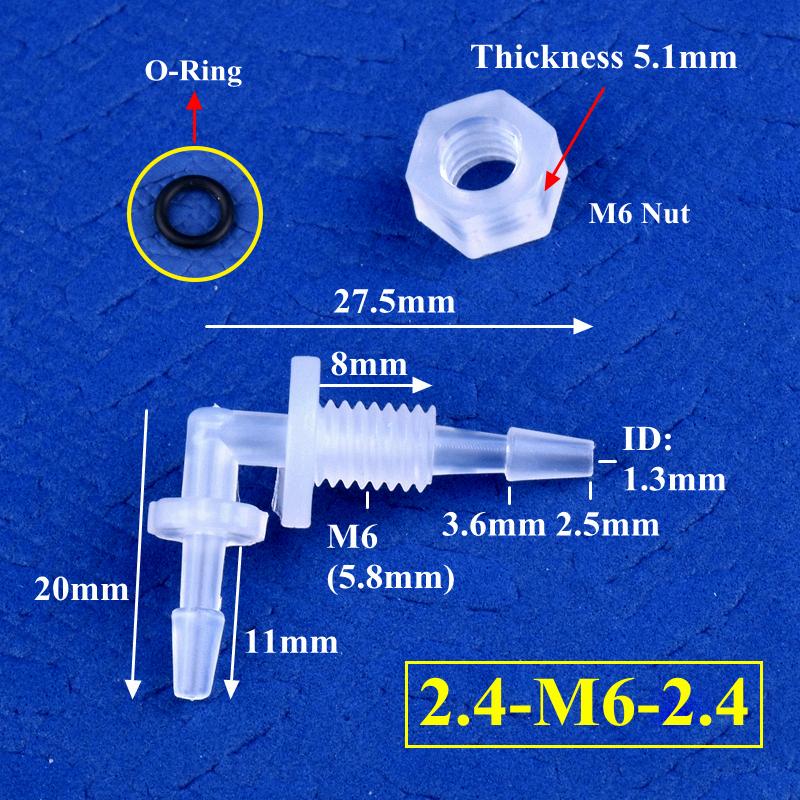 5~200pcs M6~G1/2 To 2.4-11.1mm PP Pagoda Elbow Connector+Nut O-Ring Irrigation Aquarium Tank Adapter Irrigation Water Hose Joint