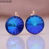 New Crystal Gradient Blue Earrings Stylish And Elegant Jewelry
