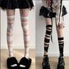 Japanese Lolita Black And White Bandages Filament JK Uniform Cross Strap Long Over The Knee Stockings