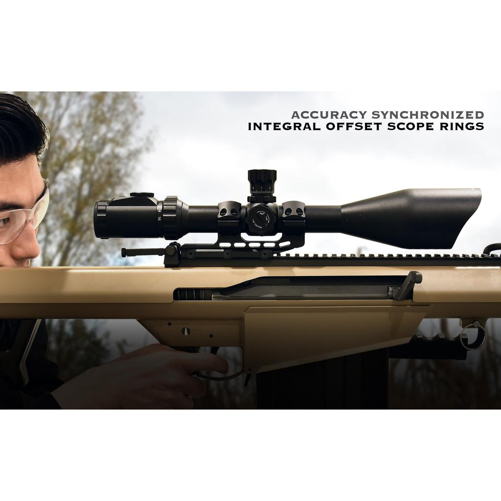 Кольца Пикатинни UTG 1 дюйм, высокий профиль, 50 мм, смещение, ACCU-SYNC, черные [AIR12250]