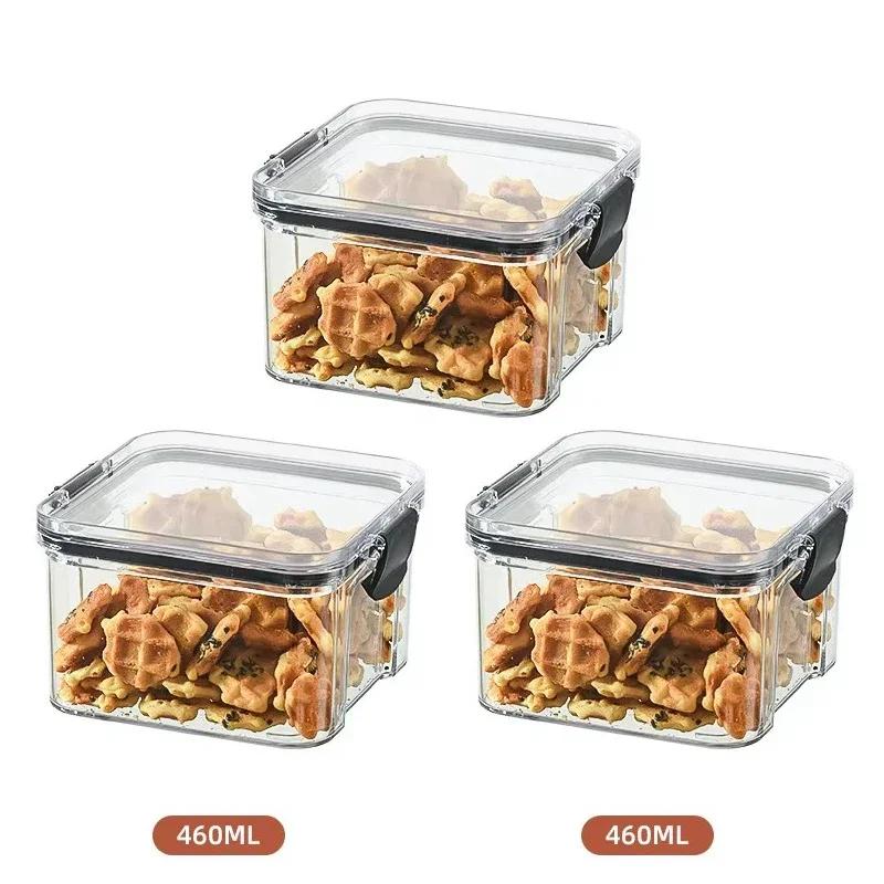 1-5Pcs Sets Sealed Jar Food Storage Box Transparent Plastic Kitchen Organizer Multigrain Tank Stackable Dried Sealed Storage Jar
