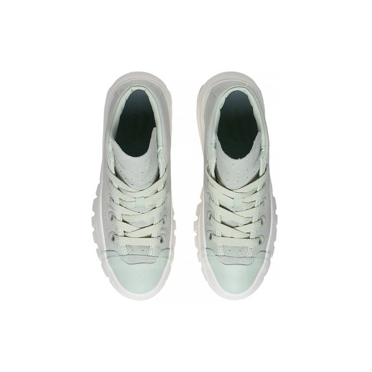 Ботинки Li Ning из кожи, спортивная обувь на толстой подошве, повседневные туфли среднего размера, женские ботинки цвета морской волны AZGS144-3