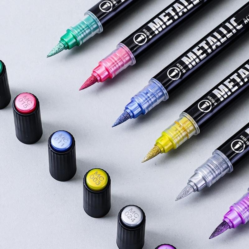 Двусторонний акриловый маркер Металлический маркер для рисования на бумаге Дереве Ткани Металле Камне Изготовление открыток Скрапбукинг
