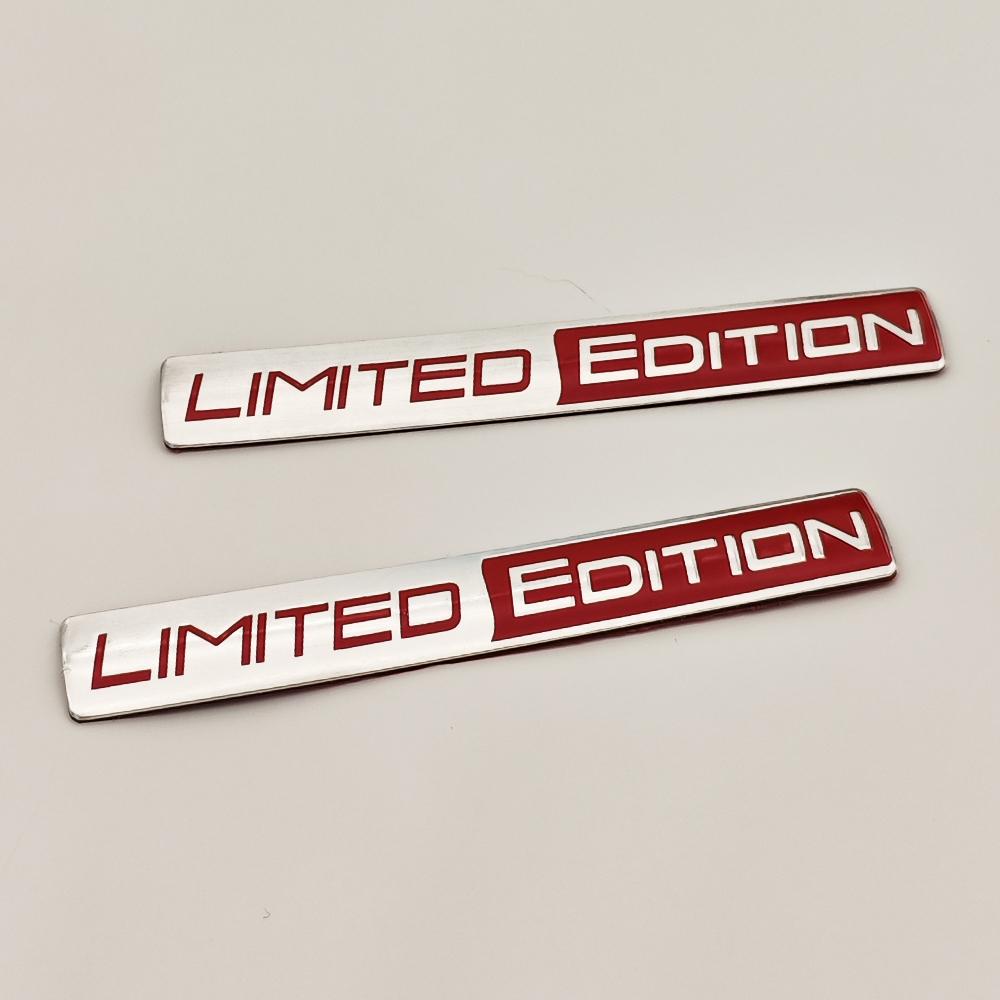 2PCS Limited Edition Emblem Badge 3D Metal Logo Decal Sticker For Rear Trunk Side Fender Car Motorcycle Racing Sport Accessories