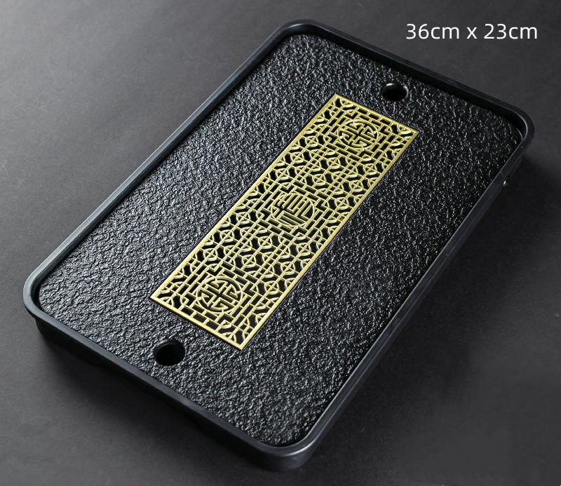 Легкий роскошный поднос для чайного столика, высококачественный китайский поднос для чая, чайный сервиз, дренажная доска для хранения воды, чайная доска