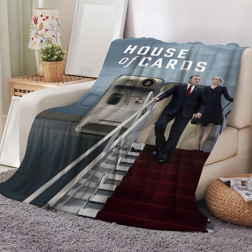 TV House of Cards Throw Flannel Throw Blanket: Soft Kid-Friendly Warm Anti-Static All Season Washable Couch Bed Home