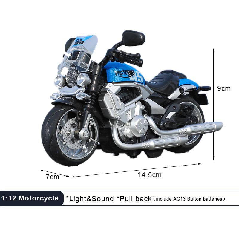 1:12 Звуковых Световых Мотоциклов Сплав+Пластик Модель Мото Автомобиля Литье Под Давлением Игровые Транспортные Средства Украшение Коллекция Игрушки Для Мальчиков Для Детей Подарок