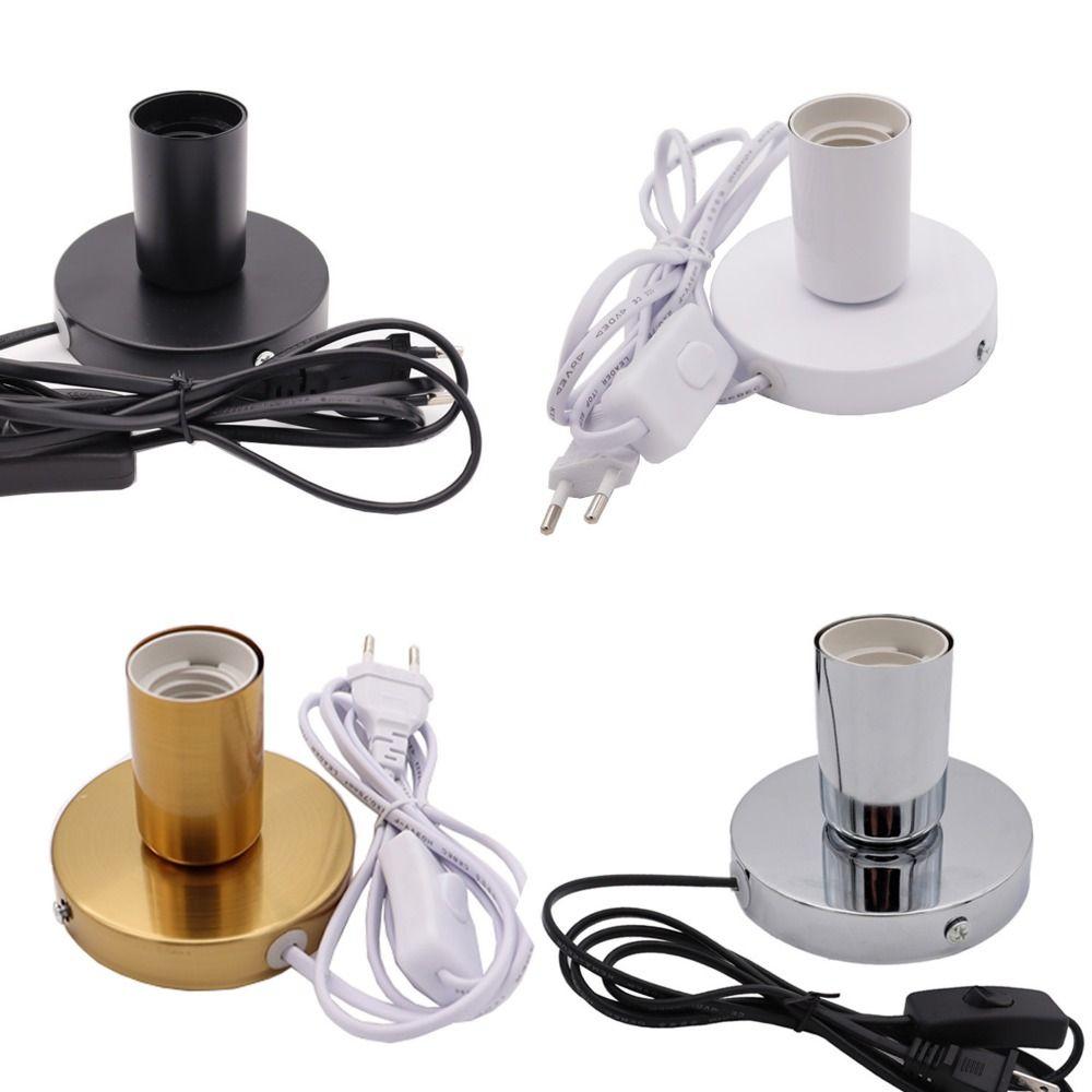 Retro Desktop Lamp Base Polished Metal Light Socket E27 Lamp Holder Pendant Bulb Socket Lamp Holder