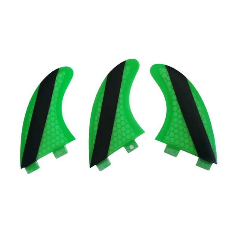 Набор ласт для доски для серфинга, 3 шт., плавники FCS, зеленые плавники для доски для серфинга из стекловолокна, плавники для серфинга