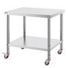 Stainless Steel Catering Work Table 30x36 Inch Commercial Kitchen Table with 4 Wheels Commercial Food Prep Workbench With Flexible Adjustment Shelf