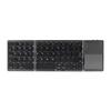 Mini Wireless Triple Folding Bluetooth Keyboard Bluetooth Wireless Folding BO33 Rechargeable Keyboard with Touchpad