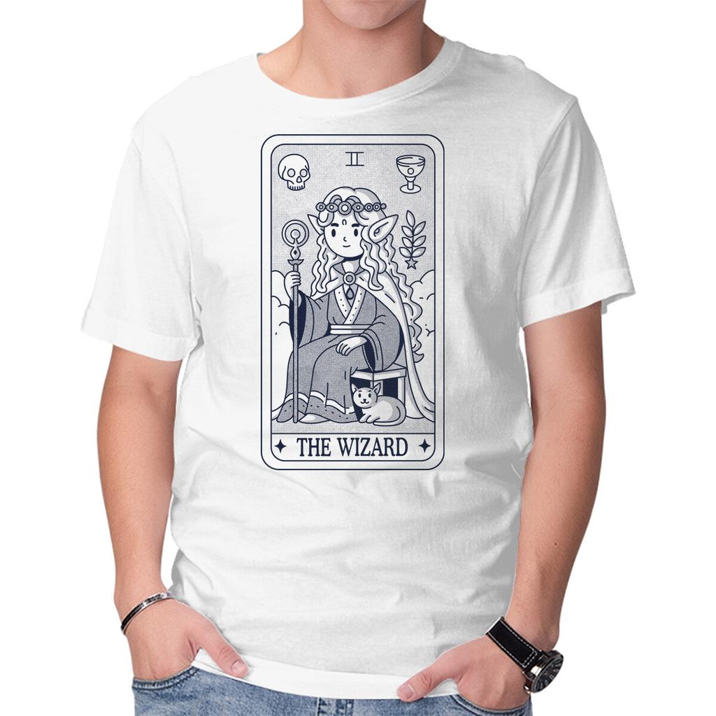 Unisex Crew Neck T-Shirt The Wizard Graphic Short Sleeve Casual Tee