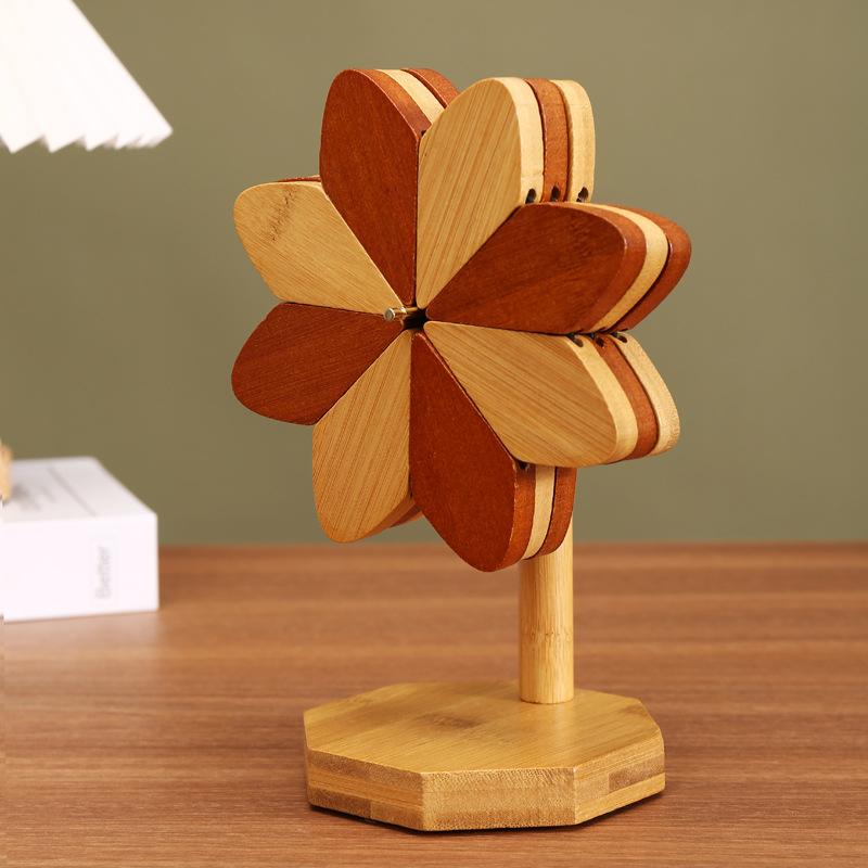 Как дерево ветряная мельница теплоизоляционный коврик Nanzhu твердая древесина оптовая продажа подставка для столовых приборов противоожоговый коврик украшение для обеденного стола