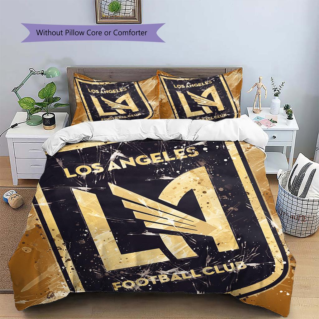 Los Angeles FC Pattern Bedding Quilt Set Home Decoration Gift (1 * duvet cover + 2 * pillowcase without core)