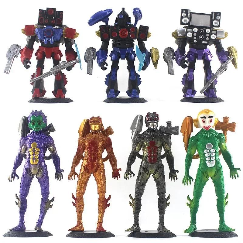 Titan Clock Man Фигурки ПВХ Модель Skibidi Toilet Man Игровые Фигурки для Мальчиков Детей Подарок На День Рождения