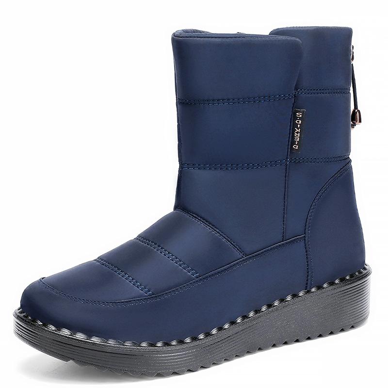 Хлопковая обувь Зимние длинные женские сапоги Утепленные флисом уличные теплые сноубутсы Полиуретановые легкие хлопковые сапоги