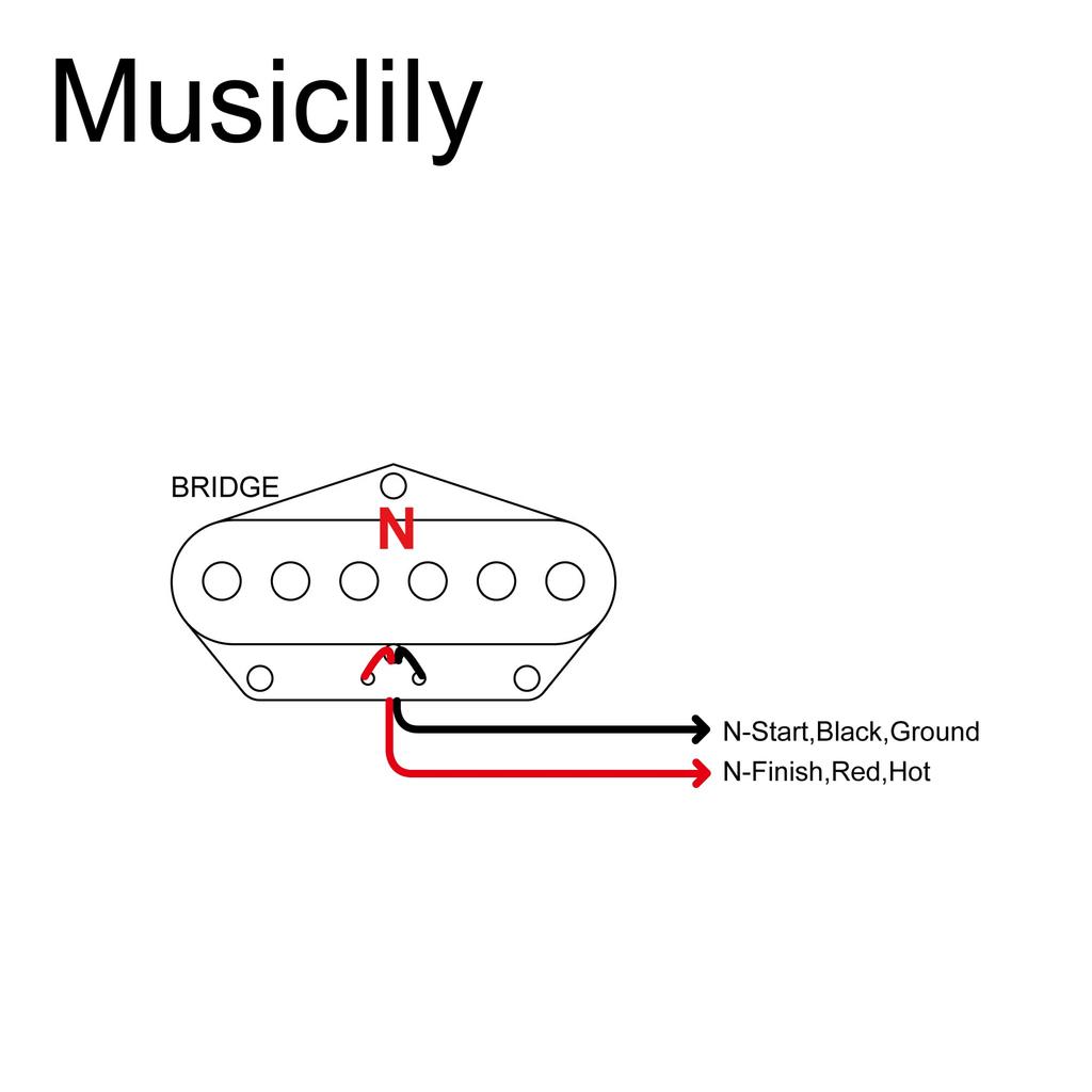 Artec TRA65 Alnico 5 Telecaster Bridge Pickup with Big Pole Pieces for Tele Electric Black Guitars,