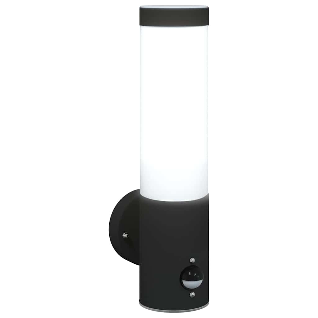 Outdoor Wall Lamp Black 12 x 8.5 x 29 cm Stainless Steel and Plastic