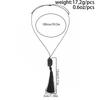 SHIXIN New Trendy Black Acrylic Geometry Pendant Necklace Women Simple Rope Chain Long Tassel Sweater Chain Fashion Jewelry Gift