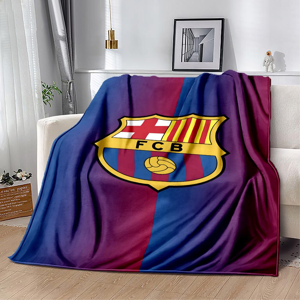 Fcb Crest Blanket Durable Comfort Great for Picnics Seaside Livingroom Four Seasons Universal Modern Gift for Travel Home Birthdays