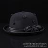 Dome crimped felt top hat rose decoration women's autumn and winter woolen warm basin hat short brim fashionable and versatile