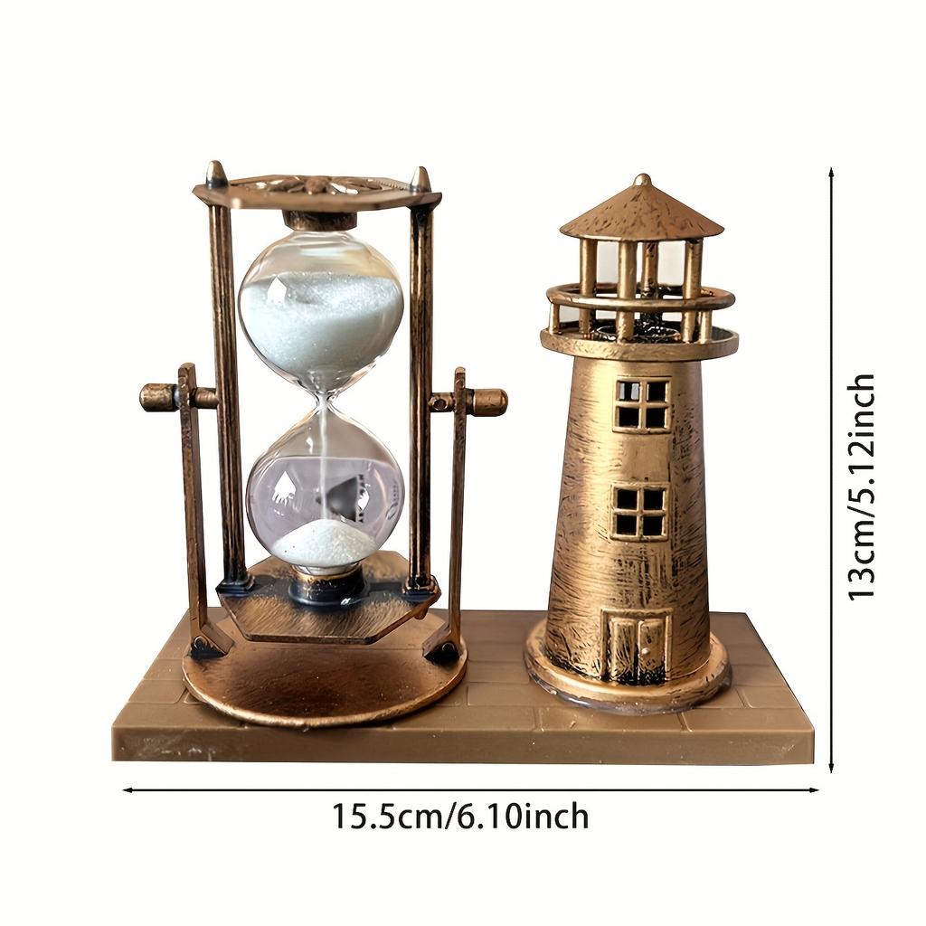 1 шт. старинный бронзовый маяк-таймер, украшение для школьного сезона, винтажный таймер, подарок для офиса и домашнего декора, 3D трехмерное настольное украшение