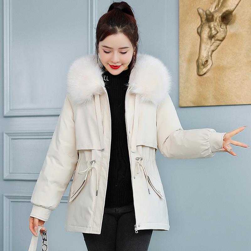 Women's Medium-length Winter New Fashion Thickened Warm Cotton Coat Casual Down Cotton-padded Jacket Parkas