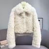Autumn and Winter New Imitation Lamb Wool Short Fur Coat Women's Thickened Fashion Imitation Wool Roll Coat