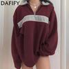 Women's Fashion Casual Solid Color Print Fall Winter Long Sleeve POLO Neck Pullovers & Long Sleeves