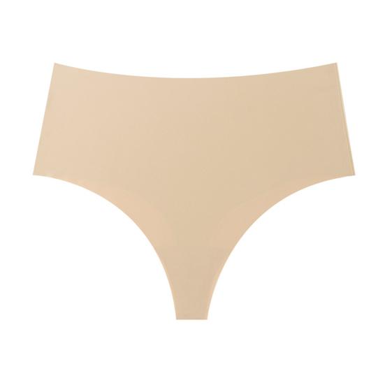 Женские бесшовные стринги с высокой талией, корректирующие, однотонные, дышащие, трусики-шортики для живота, эластичные, женские, из ледяного шелка, слипы