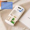 Portable Mini Pill Box Timer with LCD Digital Electric Alarm Medicine Pill Case 2 Grids White Color Two Drawers Divided
