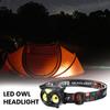 Светодиодный налобный фонарь в форме совы Type-C с быстрой зарядкой, налобный фонарь, съемный легкий налобный фонарь, уличный налобный фонарь для кемпинга