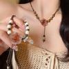 Керамическая роза плетеное ожерелье женская летняя мода винтажные аксессуары удлиненная ключичная цепочка