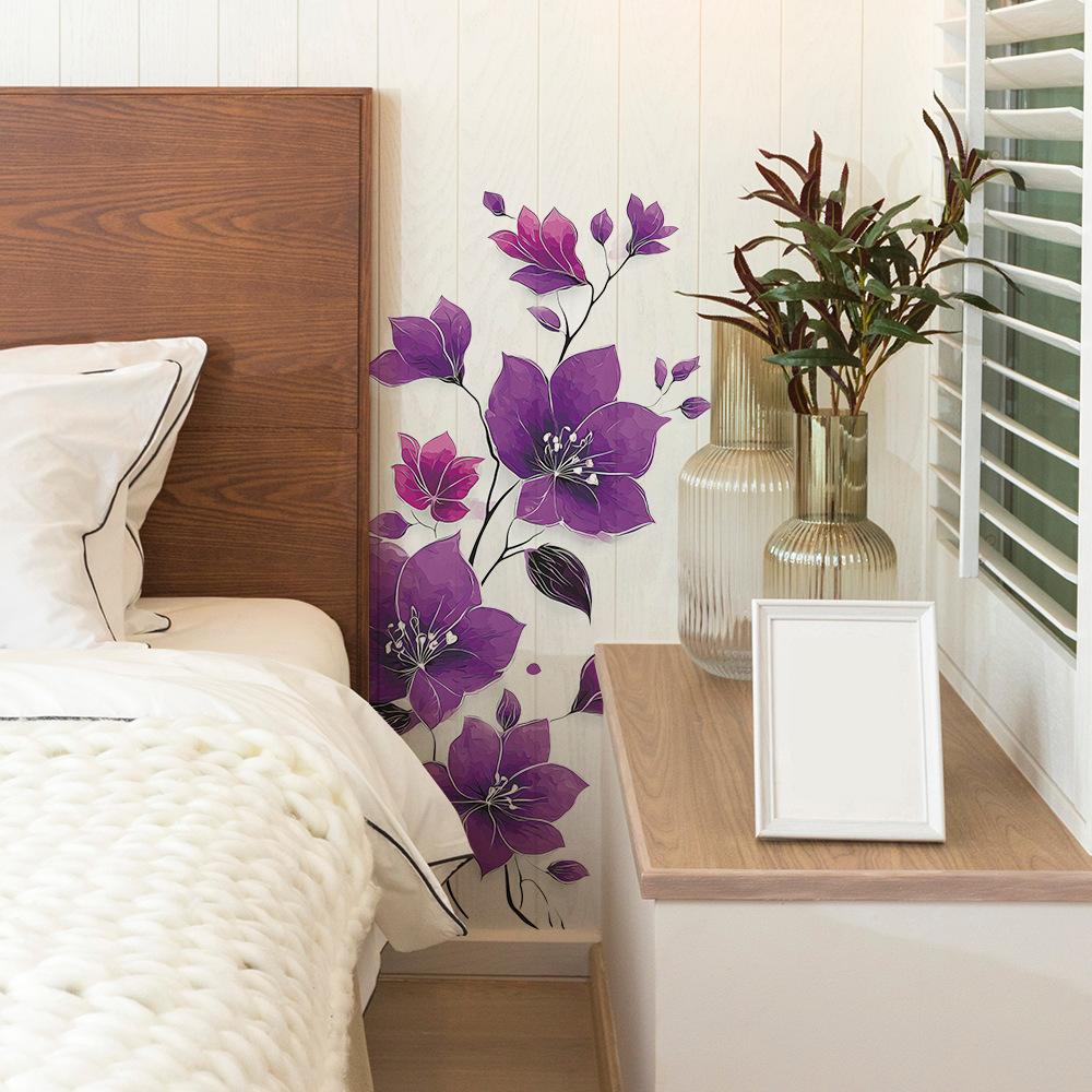 Креативные ретро фиолетовые лозы наклейки для украшения и благоустройства ванной комнаты