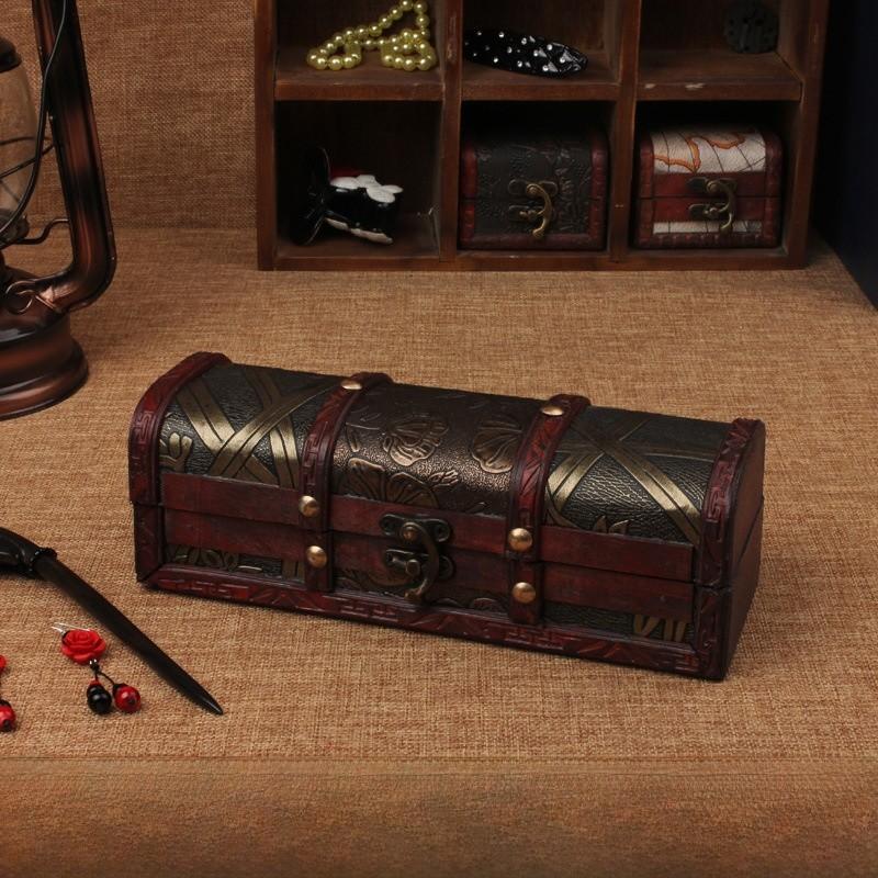 Wooden Hairpin Storage Box With Illustration Design For Home Office Decor And Gift