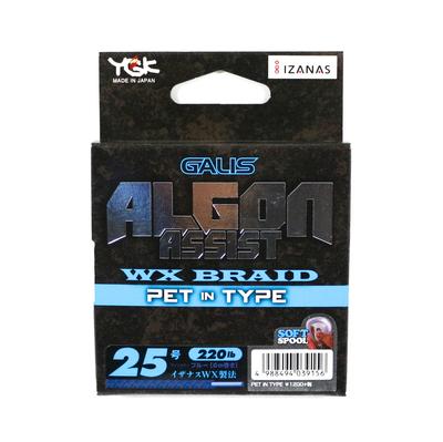 YGK Algon Assist WX Braid PET, тип 6 м, размер 25, 220 фунтов, синий (9156)