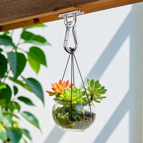 Ceiling Hook Fixing Bracket, Eye Plate, U-Shaped Bracket, Stainless Steel Hook, Strong, Corrosion-Resistant, Durable Fastener, Screw, Silver