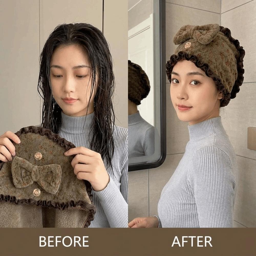 Coral Fleece Shower Cap Quick-drying Towel Cap Hair Drying Cap Hair Towel Wrap Washing Hair