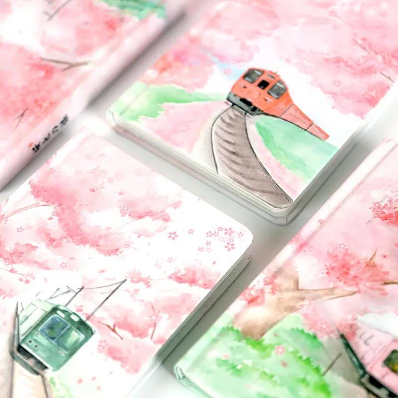 Блокнот формата А5 для творчества, раскраска с сакурой, блокнот для записей с сердечками, милый дневник, записная книжка, канцелярские принадлежности для девочки, подарок